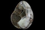Bargain, Septarian Dragon Egg Geode - Black Crystals #88362-1